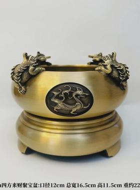 办公四神兽《四方来财》金蟾聚宝盆摆件家居黄铜前台礼品厂家直销