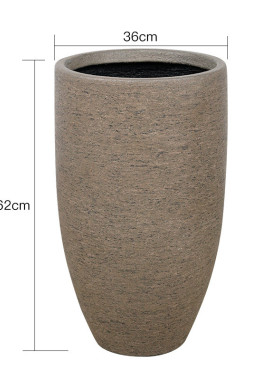 厂家玻璃钢花盆定制户外简约咖啡色室内花瓶组合绿植盆栽落地摆件