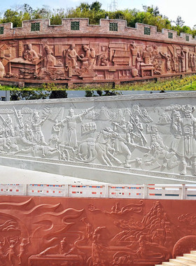厂家墙中式庭院石雕浮雕大理石人物壁画花岗岩砂岩影壁供应