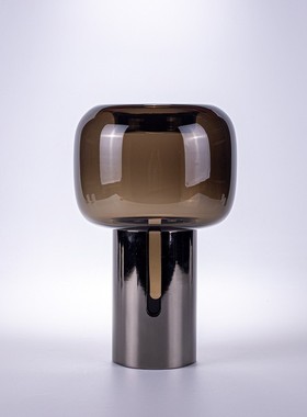 轻奢艺术创意玻璃花瓶铁框圆筒软装插花瓶餐桌底座饰品摆件花器