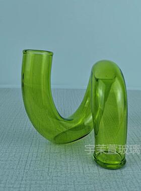 网红ins风不规则异形玻璃花瓶摆件蜗牛造型花器装饰烛台