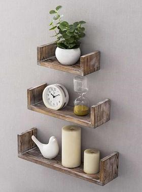 木质u型置物架3件套壁挂式装饰收纳架可定制挂件家庭客厅卧室家居