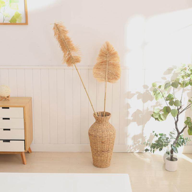 跨境手工编织草编花篮民宿风格编织竹编花瓶美式艺术摆设拍摄用品,淘宝优惠券,粉丝福利购,淘宝优惠卷