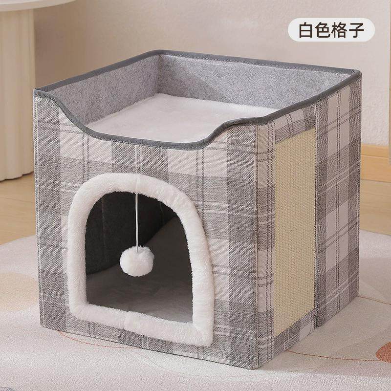 猫窝可折叠收纳猫带别墅四季通用房子猫抓板保暖猫窝宠物用品,淘宝优惠券,粉丝福利购,淘宝优惠卷