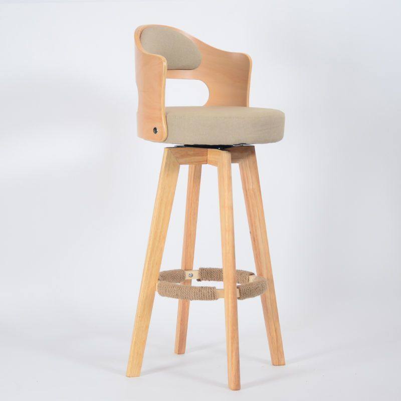 杰吧台奇耐凳子实木旋转高脚椅家用轻奢前台收银椅酒吧靠背椅现代,淘宝优惠券,粉丝福利购,淘宝优惠卷