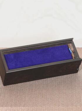 木质檀紫光螺钿印章盒实木印章盒子收纳盒商务办公木质工艺礼品