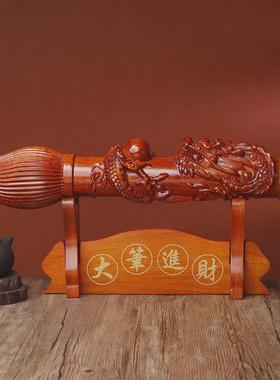 黑檀木雕刻文昌笔摆件花梨木质大笔进财中式家居书房装饰工艺品