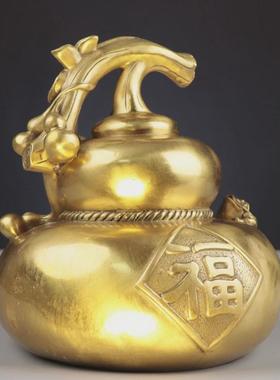 杨铜记日进斗金葫芦金属工艺品摆件福字葫芦铜葫芦福到葫芦