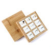Natural bamboo jewelry ring display tray counter display ring bracket plate ring display stand