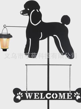 跨境欢迎桩花插摆件布置装饰摆件花园铁艺插件家居庭院地插欢迎桩