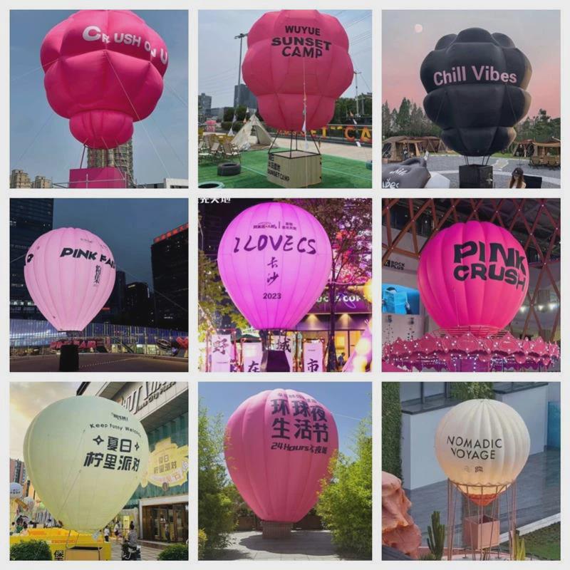 打卡热气球气模草莓熊美陈装饰网红景点拍照户外直销站立大型充气 - 图3