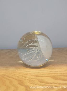 小摆件琉璃摆件玻璃夜光水母玻璃摆件创意家居古法
