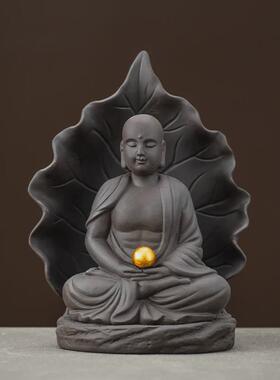 创意紫砂陶紫如来茶宠摆件过虑功夫茶具配件茶台茶桌可养装饰品