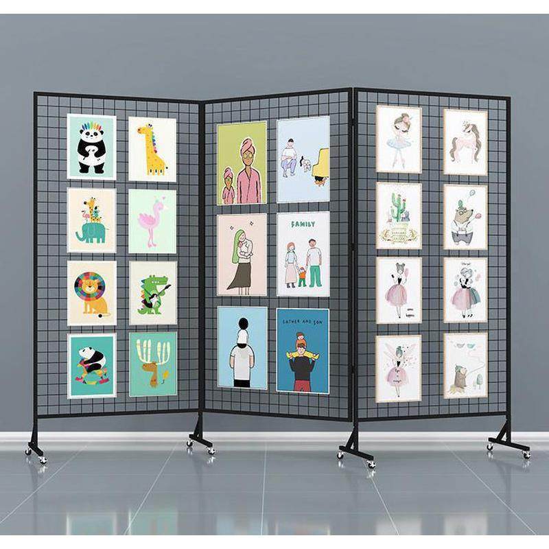 折叠移动网格架画展展会幼儿园作品展示架铁艺网架广告展示架,淘宝优惠券,粉丝福利购,淘宝优惠卷