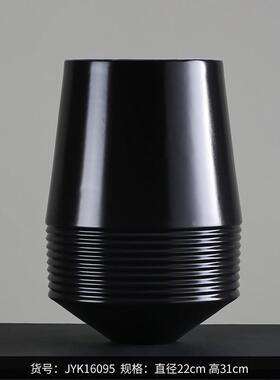 软装设计轻奢北欧黑白几何插花家居样板间陶瓷花瓶器摆件批发