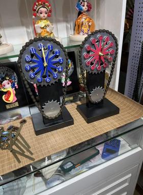 美式欧式座钟个性创意装饰台钟复古时钟齿轮链条工艺品摆件钟