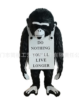 艺术植家居现货banksy班克西猩猩摆件家居软装软饰工艺品雕塑简