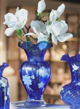 经典复古中芬顿手绘纯手工新款琉璃花瓶工艺品客厅家具摆件