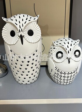 北欧个性创意玄关展示酒柜书柜装饰品饰品猫头鹰摆件软装动物摆设
