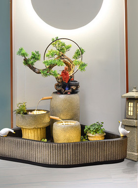 热销庭院微景观假山流水鱼池阳台水系造景水池户外花园装饰喷泉摆