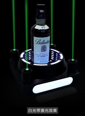 led激光酒座酒吧架出宝盒合页洋酒底座ktv发光香槟酒水晶酒展示架
