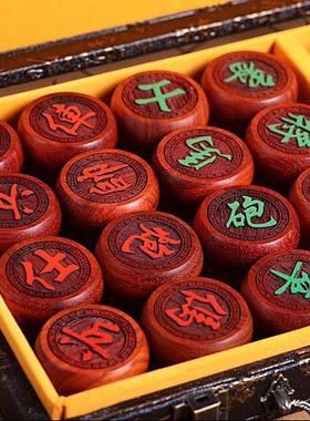 红木中国象棋家居实木缅花棋盘棋盒厂家直销休闲木质摆件木质