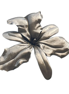 不锈钢雕塑花朵中式景墙定制户外大门景观瀑布造型可装饰室外