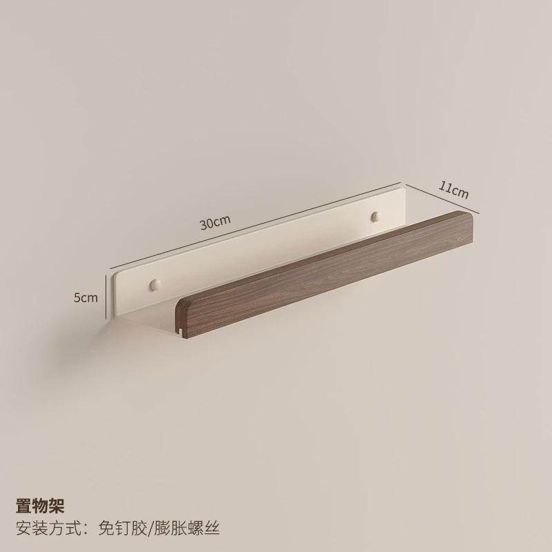 胡桃木卫生间置物架奶油白浴室厕所洗漱洗手台收纳架子免打孔实木,淘宝优惠券,粉丝福利购,淘宝优惠卷