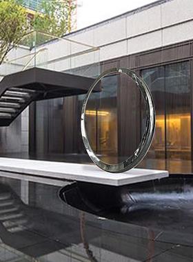 源头厂家户外大型抽象广场小品水景园林景观月亮圆环不锈钢雕塑