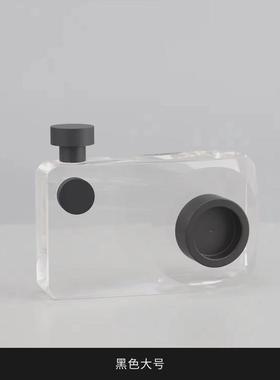 现代创意简约水晶玻璃相机软装饰品摆件工艺品书房桌面样板房摆设