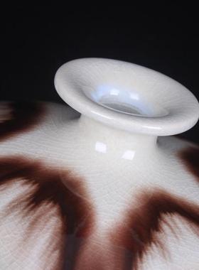 景德镇陶瓷花瓶批发仿古石榴釉窑变花瓶裂纹瓶古典家居装饰品