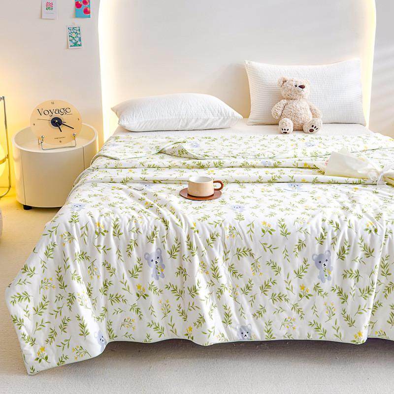 水洗母婴纤维针织棉夏被大豆级薄被子小清新单双人学生夏季夏凉被,淘宝优惠券,粉丝福利购,淘宝优惠卷