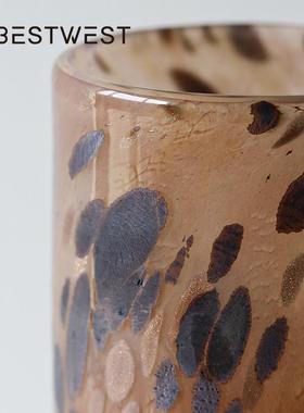 热销博百合家居花瓶摆件客厅插花轻奢高级感玻璃中古创意水培西花