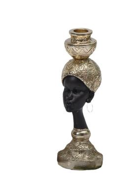 热销复古树脂摆件非洲黑人女半身创意家居客厅装饰工艺品酒柜头像