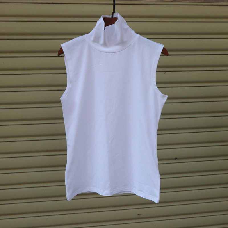 2024白色无袖高领女夏季外穿纯棉紧身内搭健身跑步打底,淘宝优惠券,粉丝福利购,淘宝优惠卷