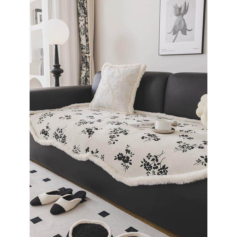 防滑轻奢沙发坐垫子不规则异形套罩雪尼尔四季通用法式绒感盖布巾,淘宝优惠券,粉丝福利购,淘宝优惠卷