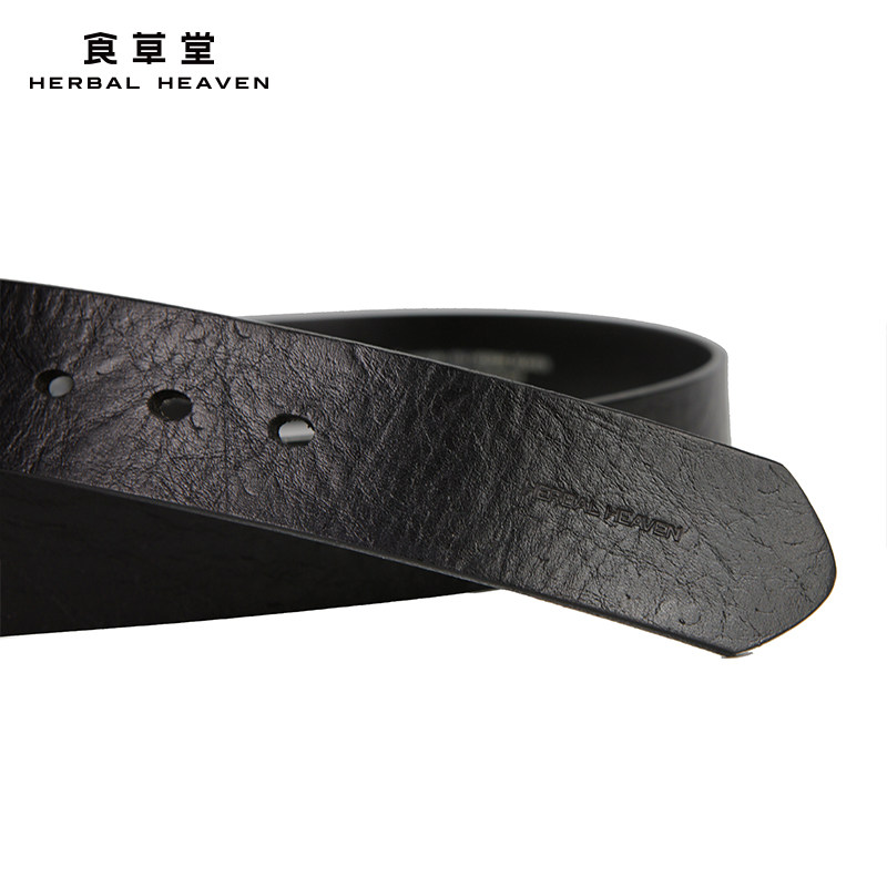 食草堂2025新真皮男士腰带高档头层牛皮商务休闲皮带针扣ZB-YD707