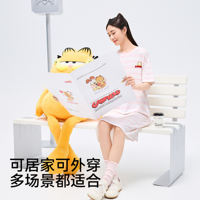 【加菲猫联名款】猫人2025新款女士家居服夏季居家亲子装短袖睡裙