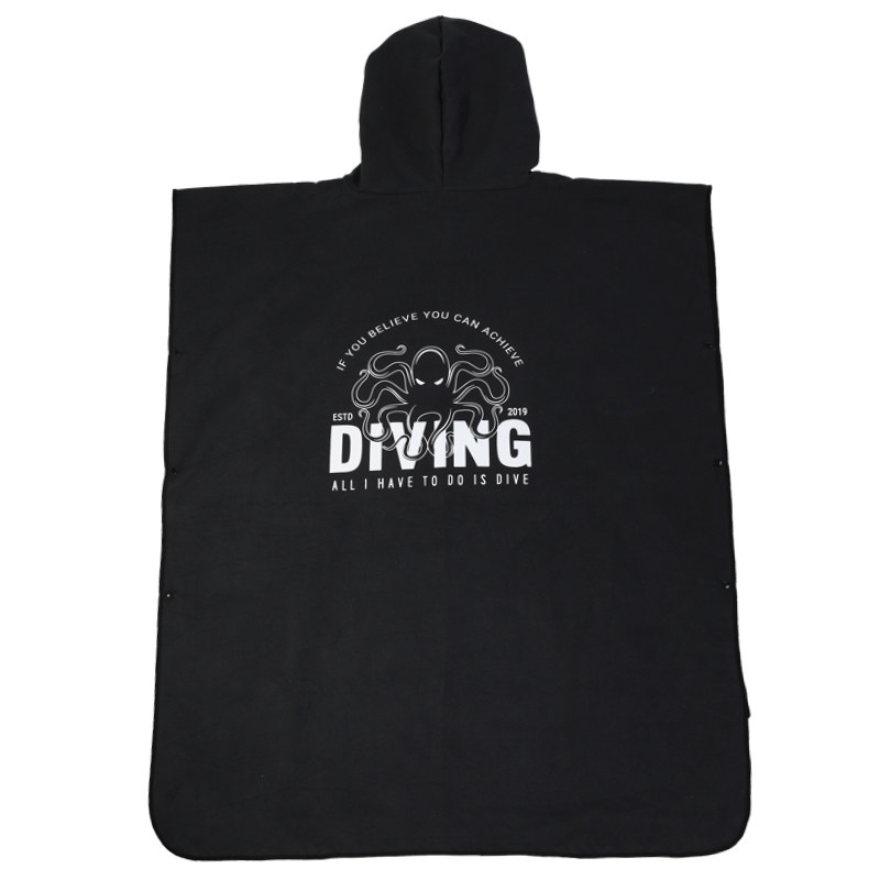 HOTMANGO速干游泳浴袍斗篷浴巾潜水保暖外套沙滩换衣温泉防晒巾女 - 图3