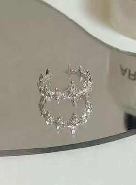 复古暗黑极简小众不规则开口戒指ins几何个性百搭冷淡风指环