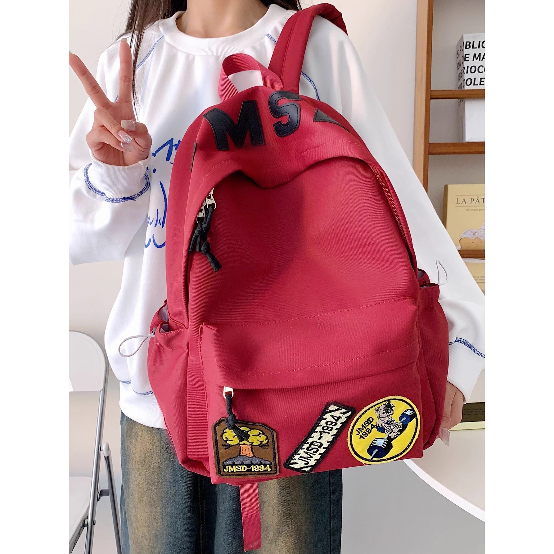 KAKAXI高颜值双肩背包轻便休闲百搭通勤旅行大容量收纳包 - 图0