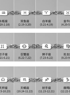 十二星座项链男款轻奢小众原创设计感潮流百搭高级男生钛钢锁骨链