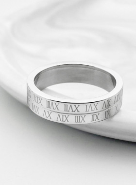 复古罗马数字可旋转戒指ins冷淡风男女时尚小众设计简约情侣指环