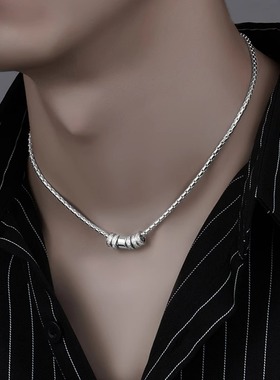 洗澡可戴钛钢不掉色男项链女冷淡风嘻哈轻奢小众设计情侣款毛衣链