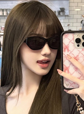 森蓝家眼镜复古猫眼高级感墨镜女防紫外线显脸小太阳眼镜男款偏光