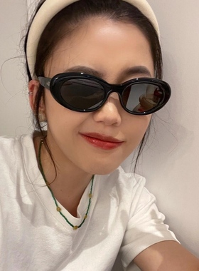 森蓝家夏季新款LE网红时尚墨镜小框男女中性复古猫眼简约太阳眼镜