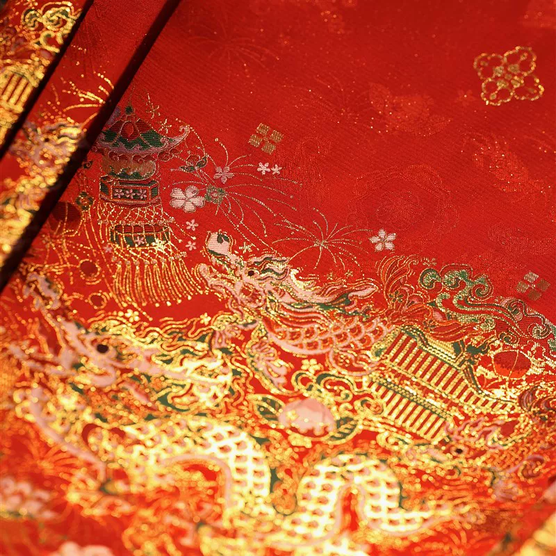 [宴平【旋转花灯h】同经同纬织金缎暗纹布料【万家灯火】马面裙布]