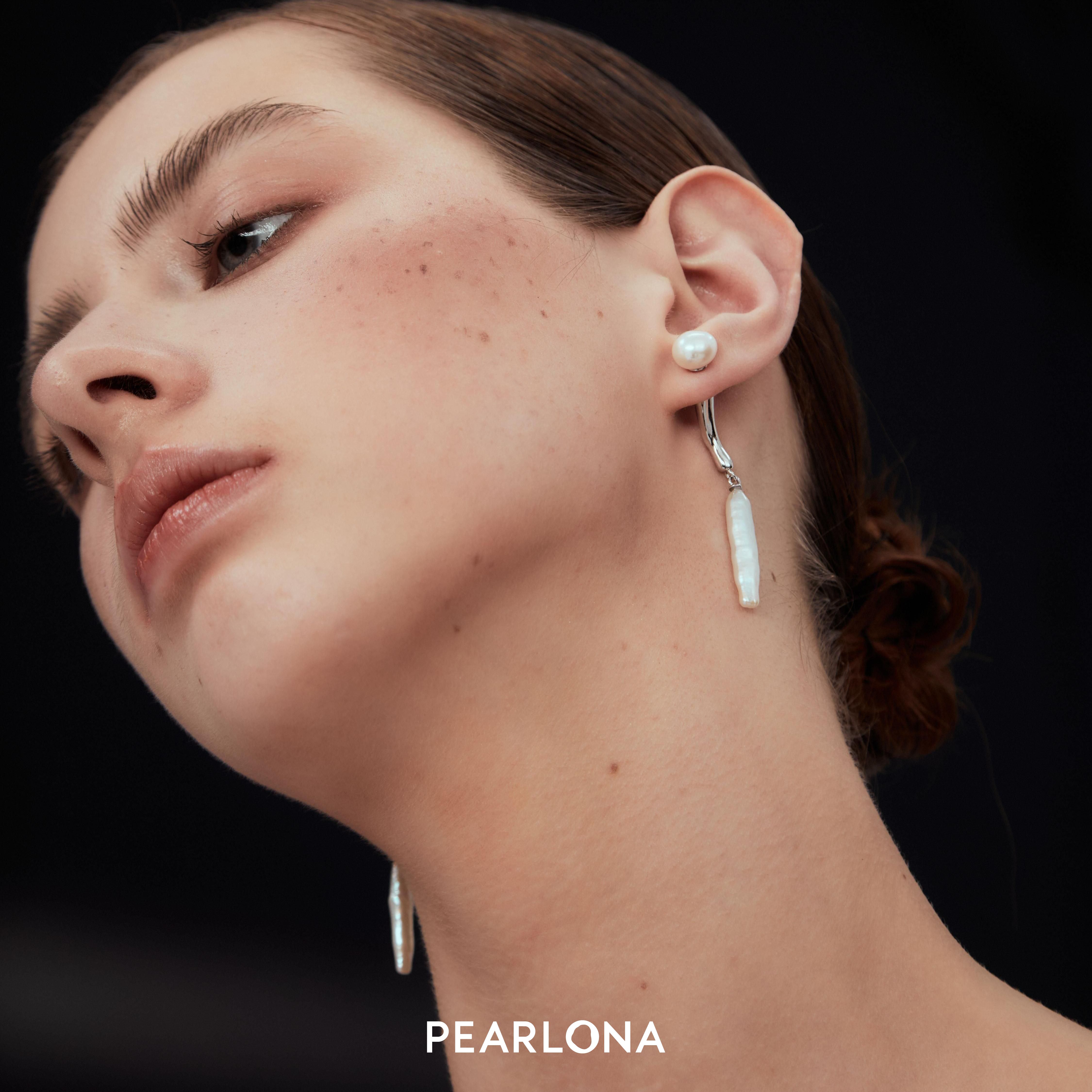 PEARLONA【胡可推荐】危险花园幻境蘑菇立体天使菇珍珠耳钉新中式