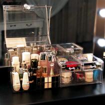 * Receipt of the tasted table nave makeup surface anti-dust lipstick red skin care products shelf Home Dressers Large Capacity Finishing Boxes