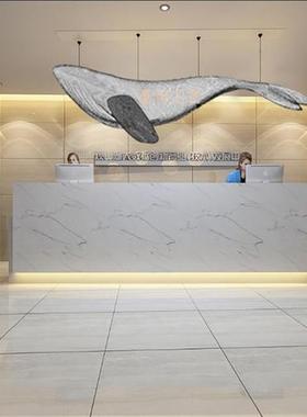 大型不锈钢细丝鲸鱼镂空雕塑酒店地产庭院花园金属铁艺装饰品摆件